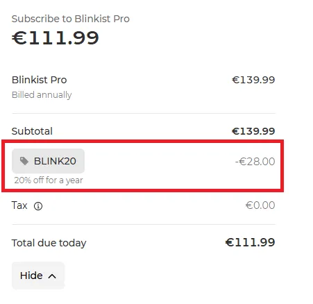 Blinkist latest coupon code
