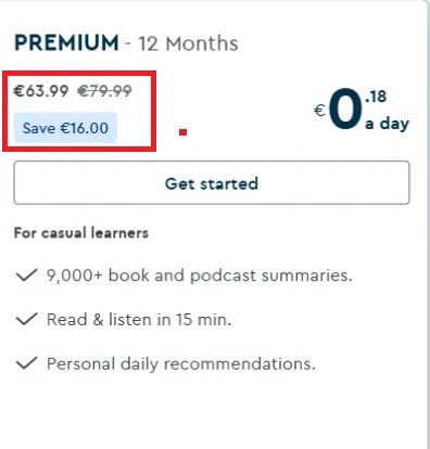 Blinkist 20% off offer